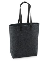 BORSA IN FELTRO CON MANICI IN SIMILPELLE
